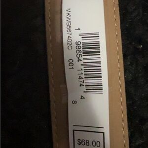 Michael Kors White Strap Belt with Gold MK Logo Buckle